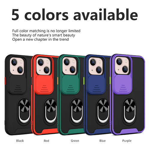 Üzük Tutacağı ilə Slayd Kamera Qapağı Telefon Korpusu